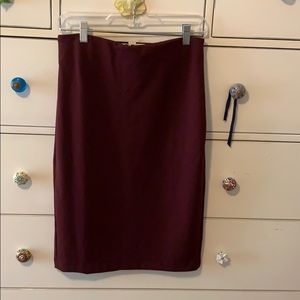 Burgundy Ponte skirt
